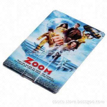 Card USB Flash Drive, 1 to 256GB Memory Capacity, 10 Years Minimum Data Retention